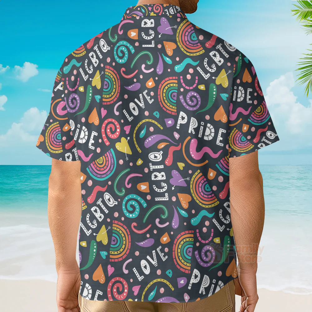 Pride LGBT Rainbow Hawaiian Shirt - For LGBT - Image 4