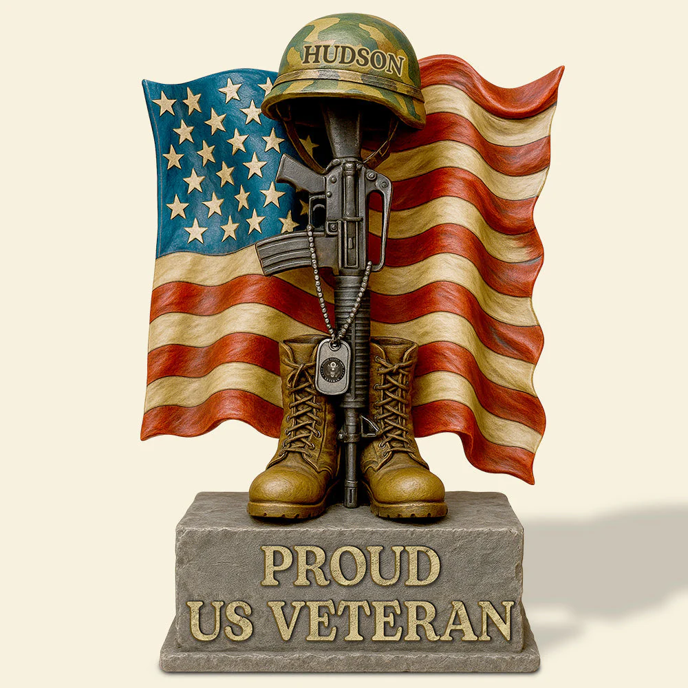 Proud Army Dad Veteran America Flag - Shape Acrylic Plaque - Gift For Veterans | HN02 - Image 3