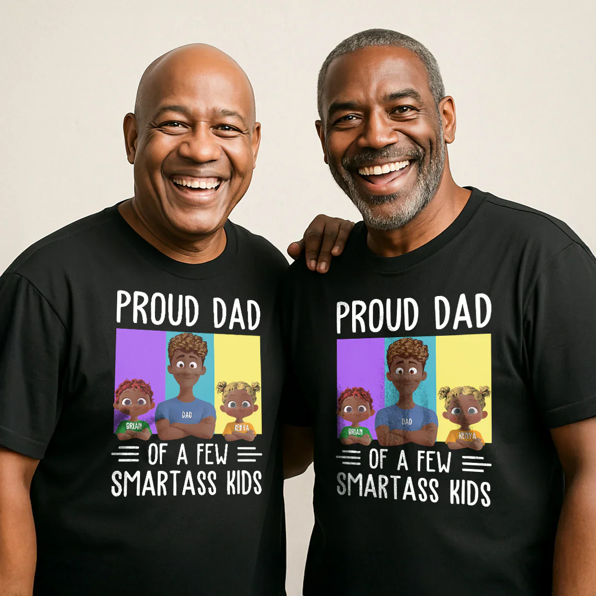 Proud Dad Of Smartass Kids - Funny Custom Name T-Shirt - Personalized Gift For Dad, Father’s Day | GR29 HD95 - Image 3