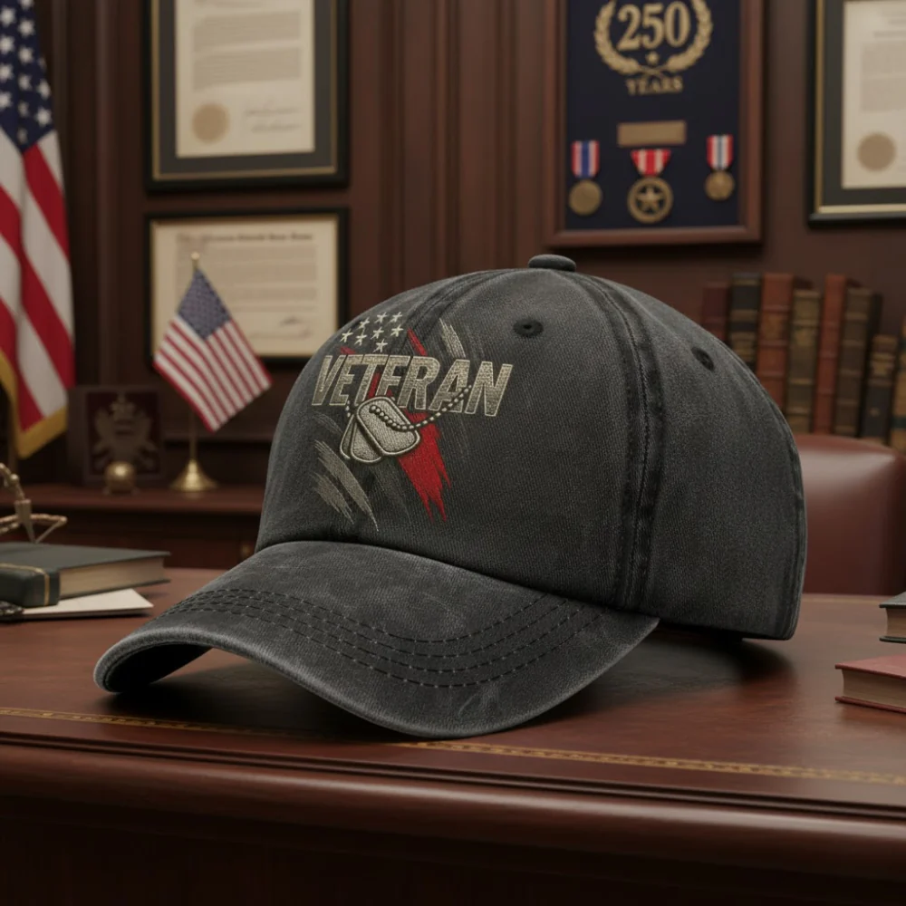 Proud Veteran Honor & Service - Personalized Classic Cap - Gift For Veterans - Image 2