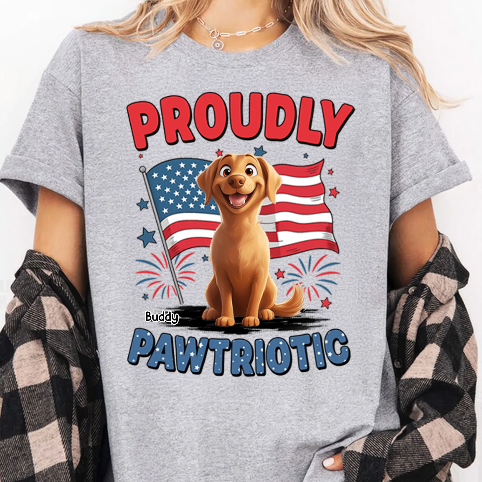 Proudly Pawtriotic 250th Anniversary Style - Personalized T-shirt - Patriotic Gift For Dog, Pet Lovers | CLP15 HN02 - Image 5