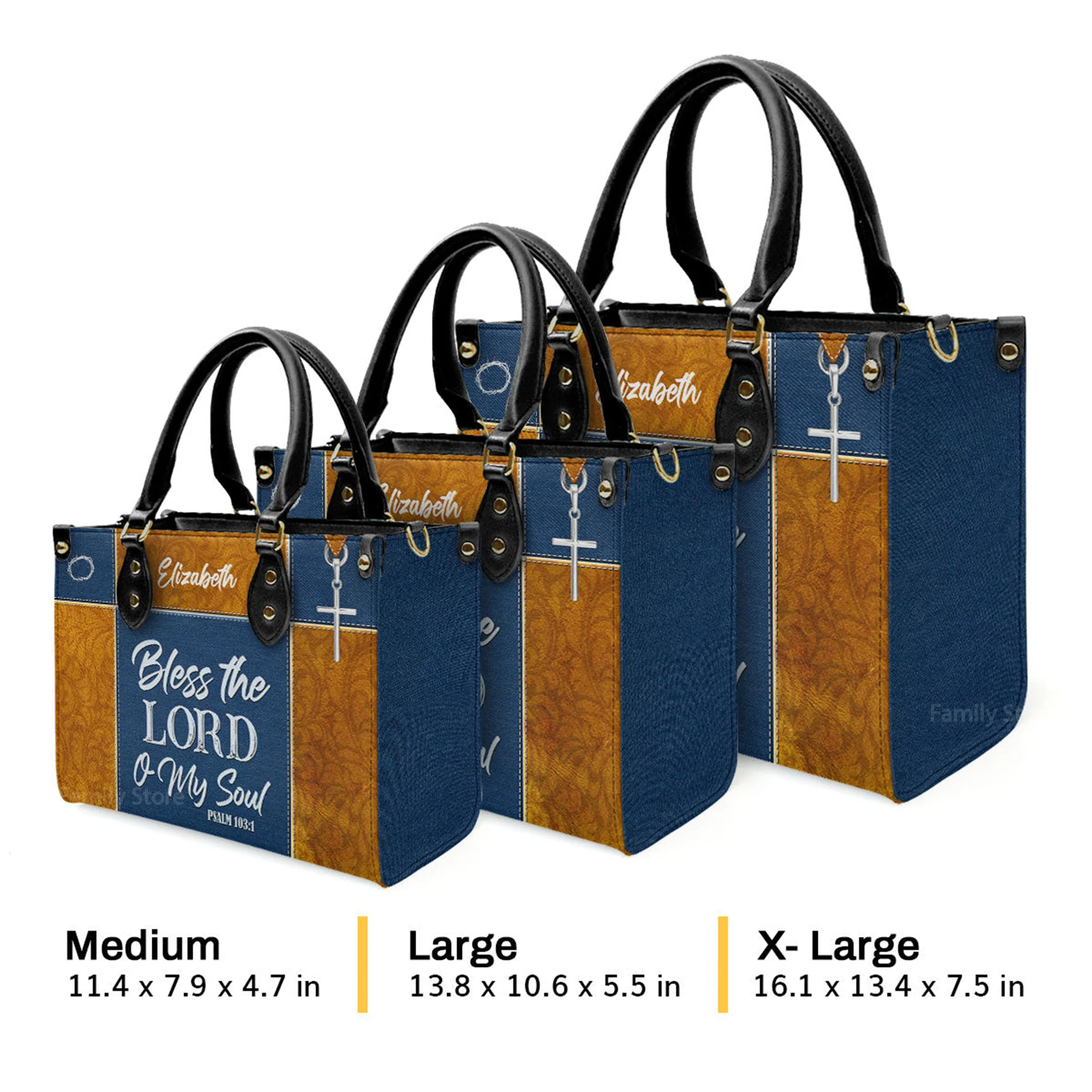 Psalm 1031 Bless The Lord O My Soul - Personalized Leather Handbag With Handle - AT4081314 - Image 4