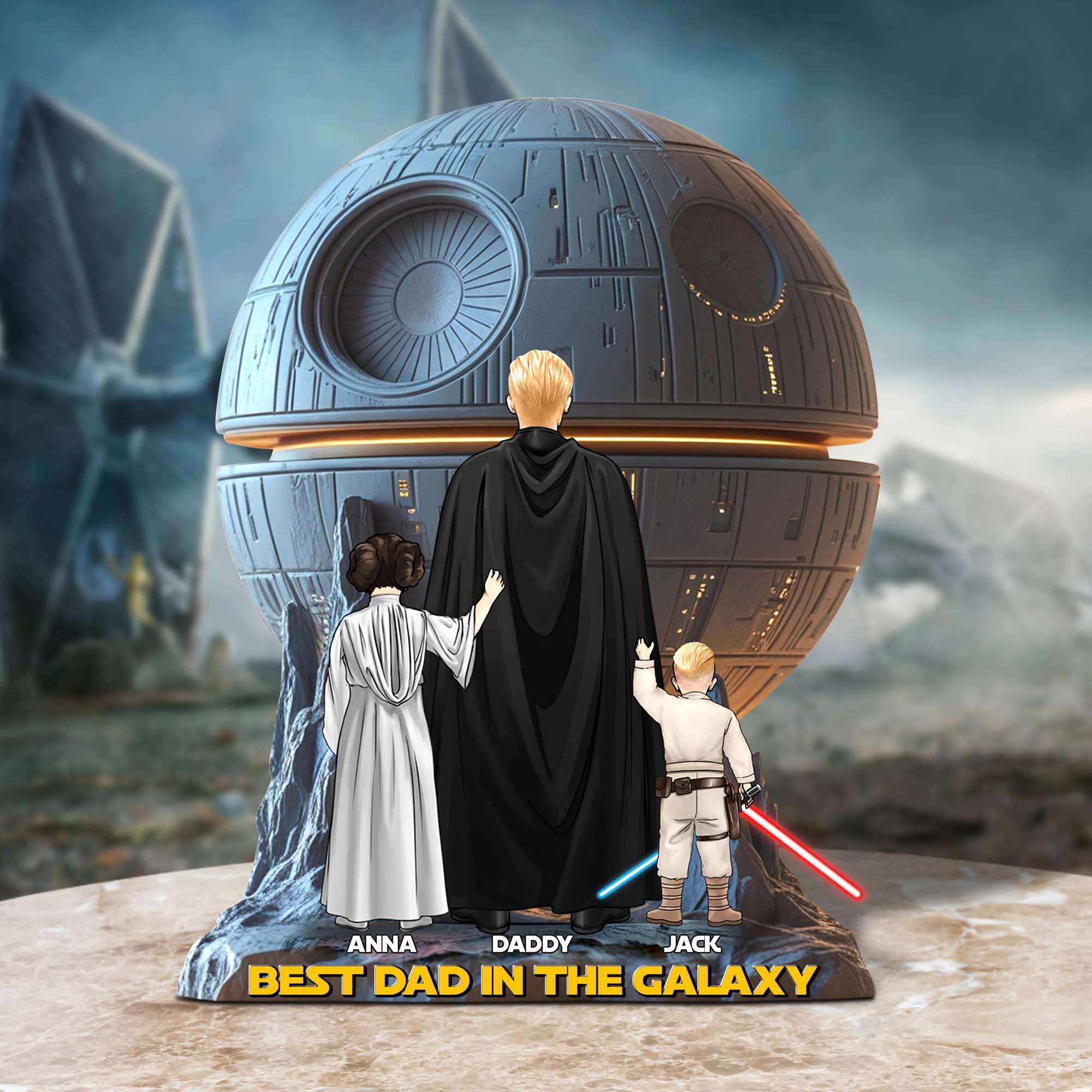 PT Stwa Dad in Galaxy - Custom Acrylic Plaque Custom Shape - Gift for Dad - Image 3