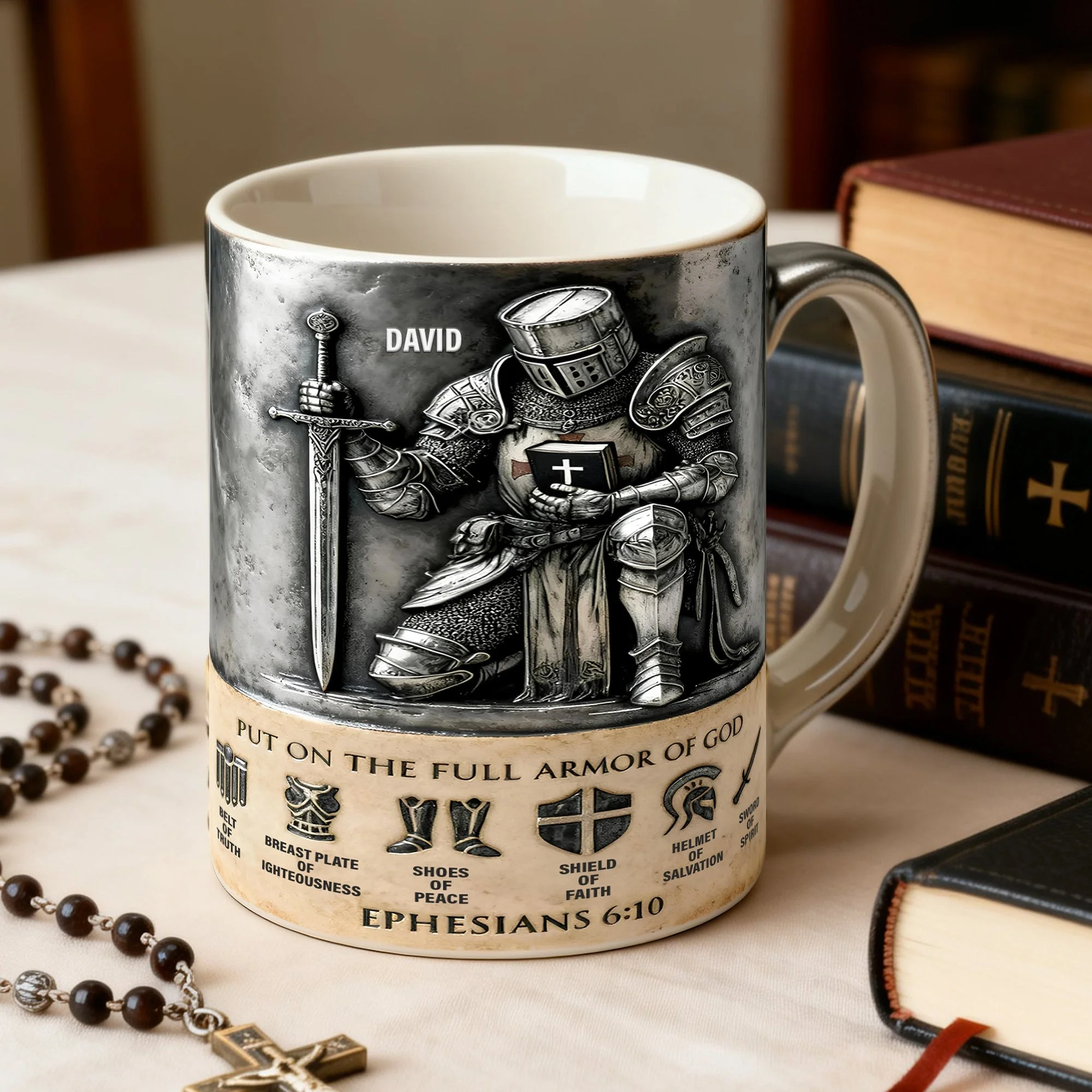 Put On The Full Amor Of God - Personalized Mug - Gift For Christians | NL122 - Image 3