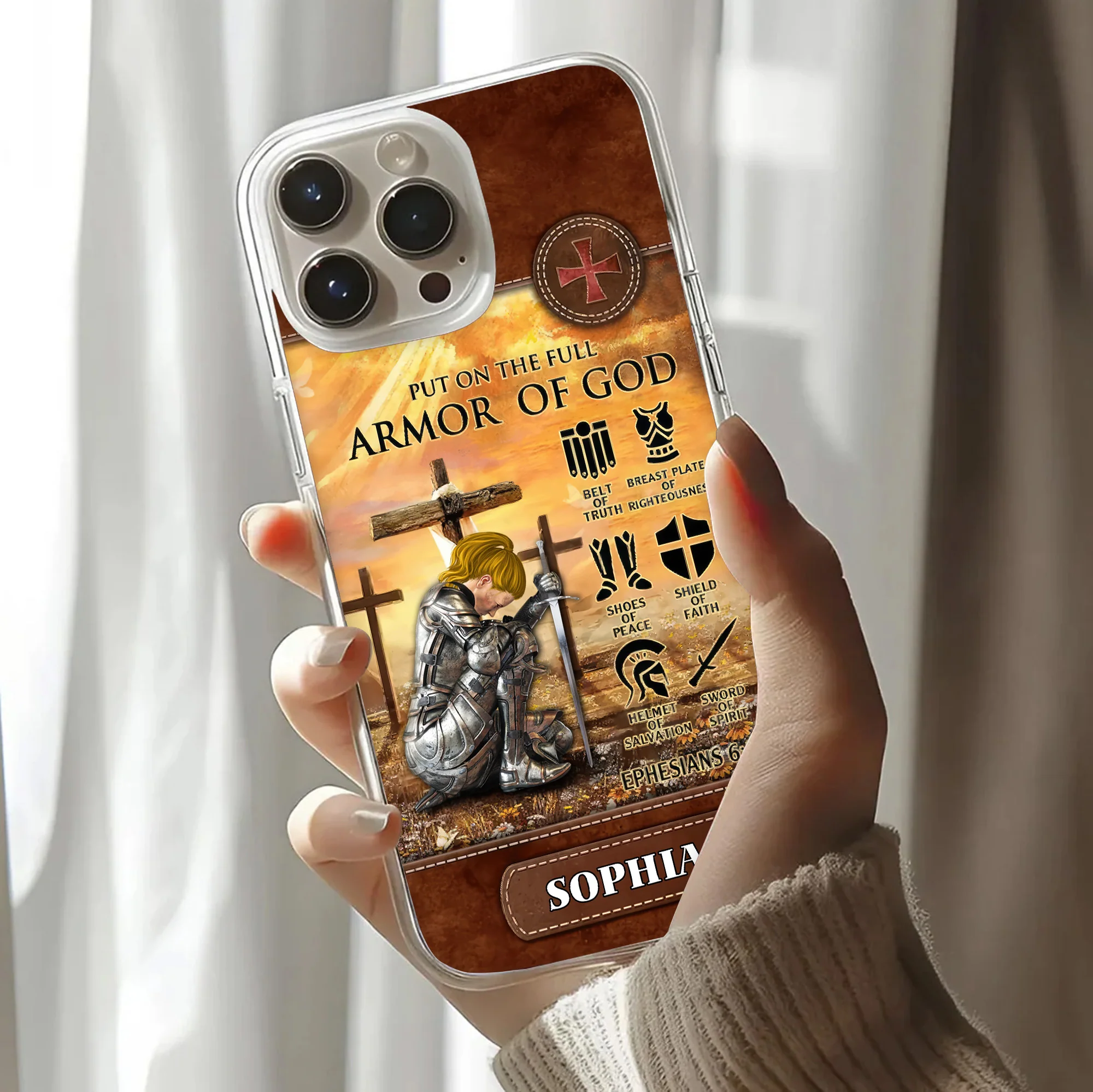 Put On The Full Armor Of God - Personalized Phone Case TD118 - Image 3