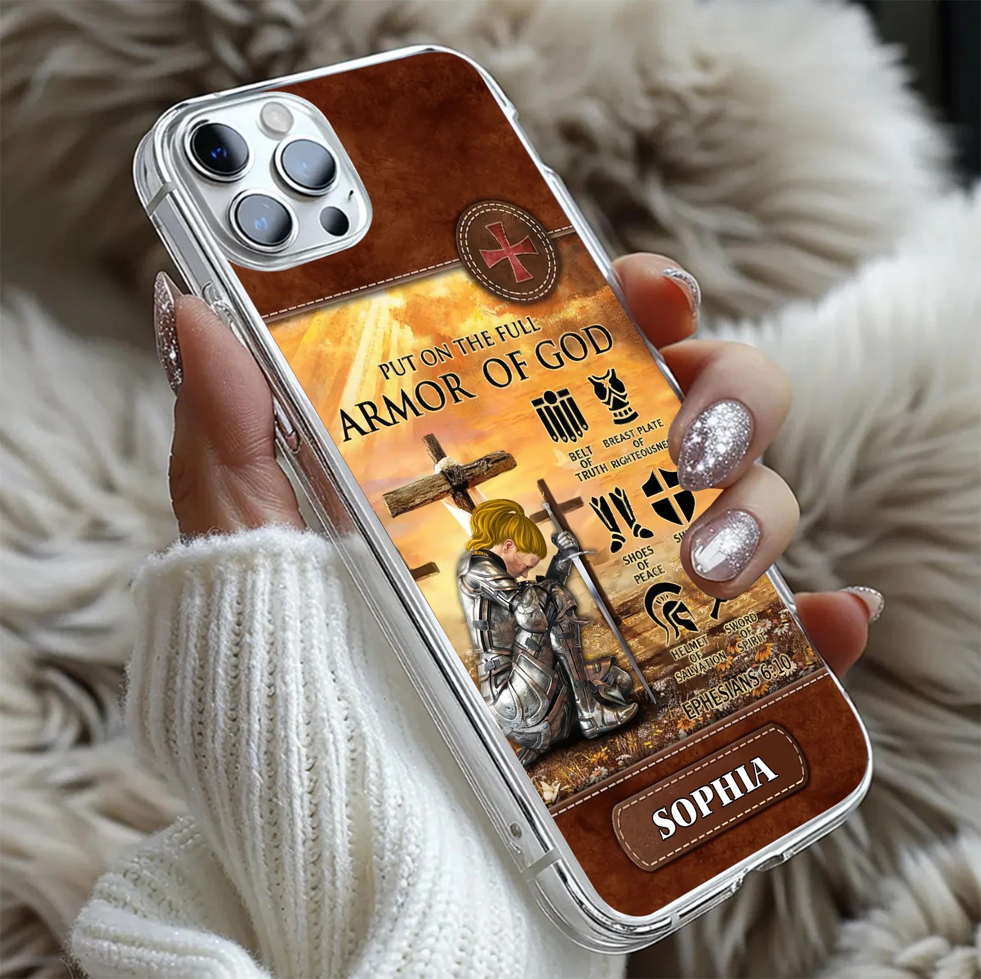 Put On The Full Armor Of God - Personalized Phone Case TD118 - Image 5