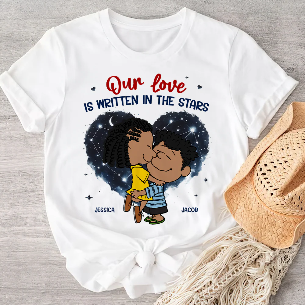 Our Love Is Written In The Stars Peanut - Personalized Shirt - Gift For Couple, Husband Wife | GR8 NH96 - Image 2