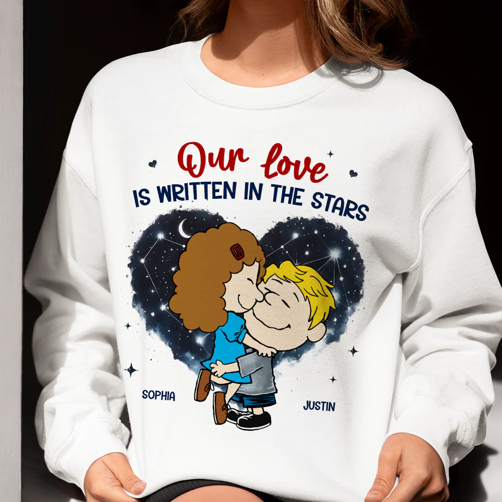 Our Love Is Written In The Stars Peanut - Personalized Shirt - Gift For Couple, Husband Wife | GR8 NH96 - Image 5