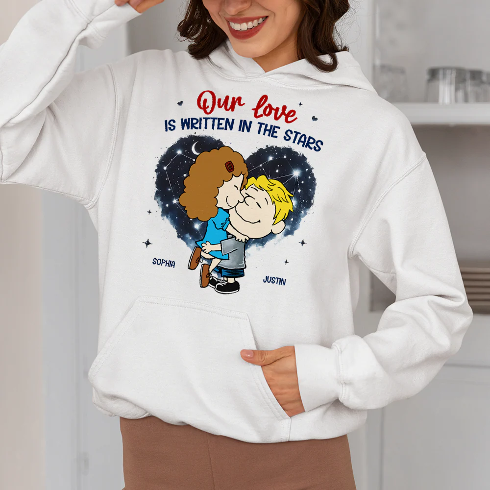 Our Love Is Written In The Stars Peanut - Personalized Shirt - Gift For Couple, Husband Wife | GR8 NH96 - Image 6