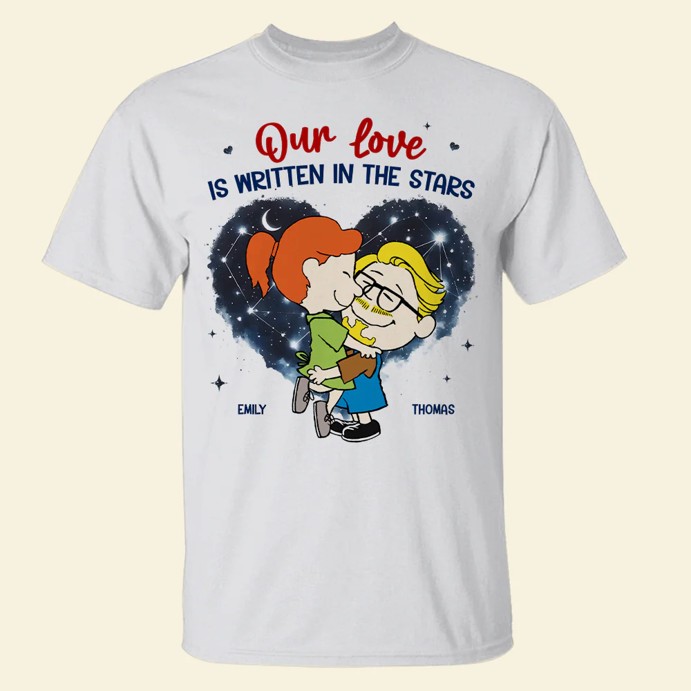 Our Love Is Written In The Stars Peanut - Personalized Shirt - Gift For Couple, Husband Wife | GR8 NH96 - Image 7