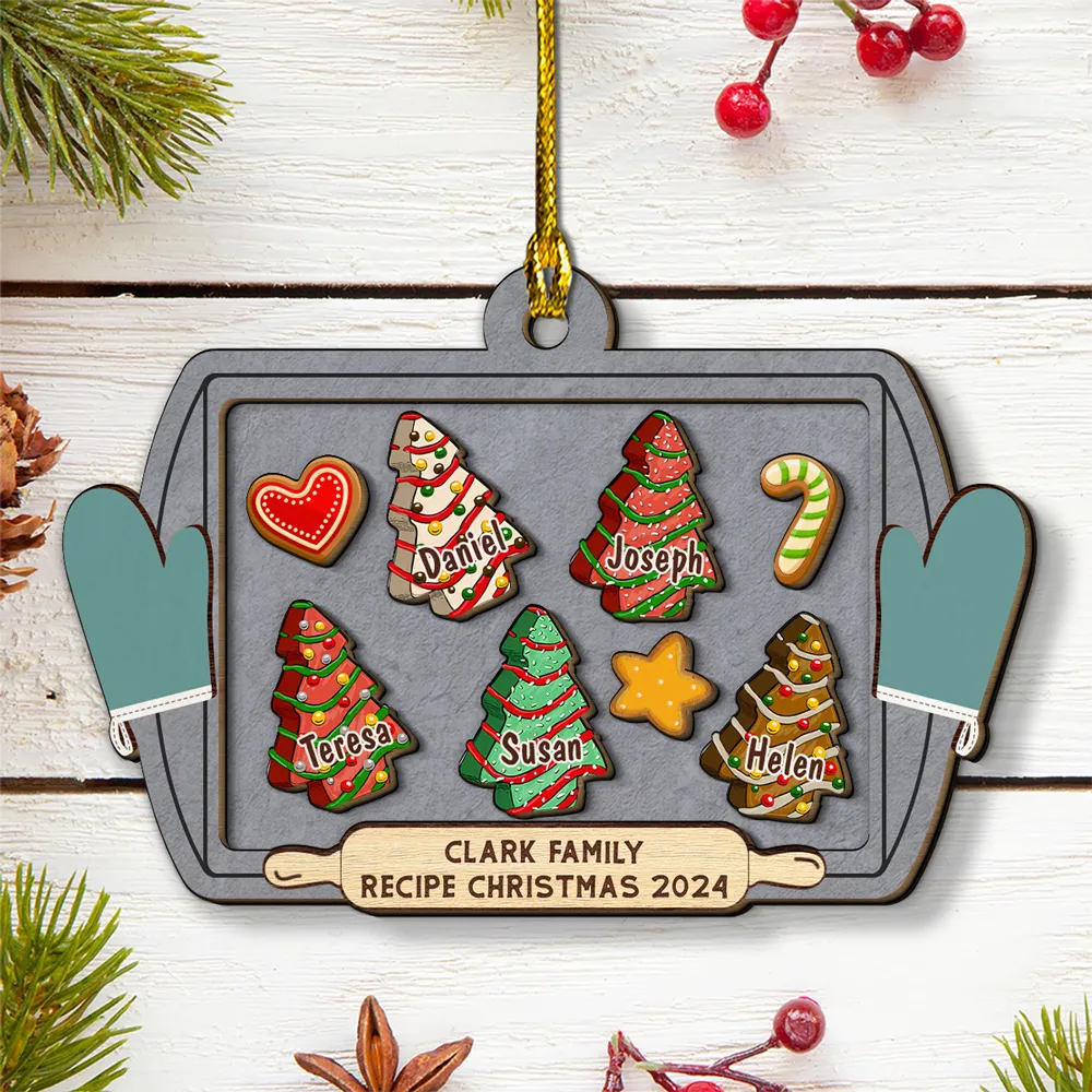 Recipe For Christmas Cute Cookies - Personalized Wood Ornament - Gift For Family Members - NA94 - Image 3