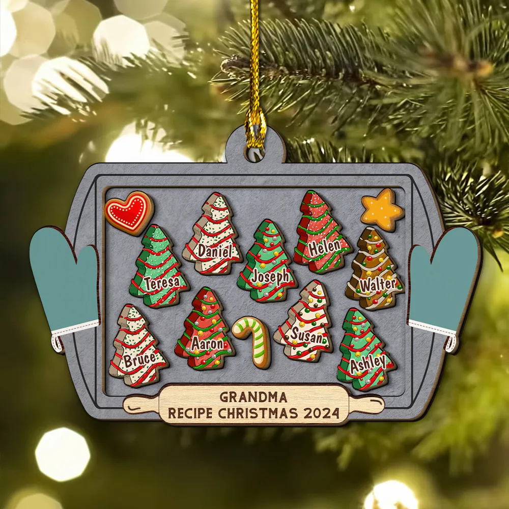 Recipe For Christmas Cute Cookies - Personalized Wood Ornament - Gift For Family Members - NA94 - Image 4