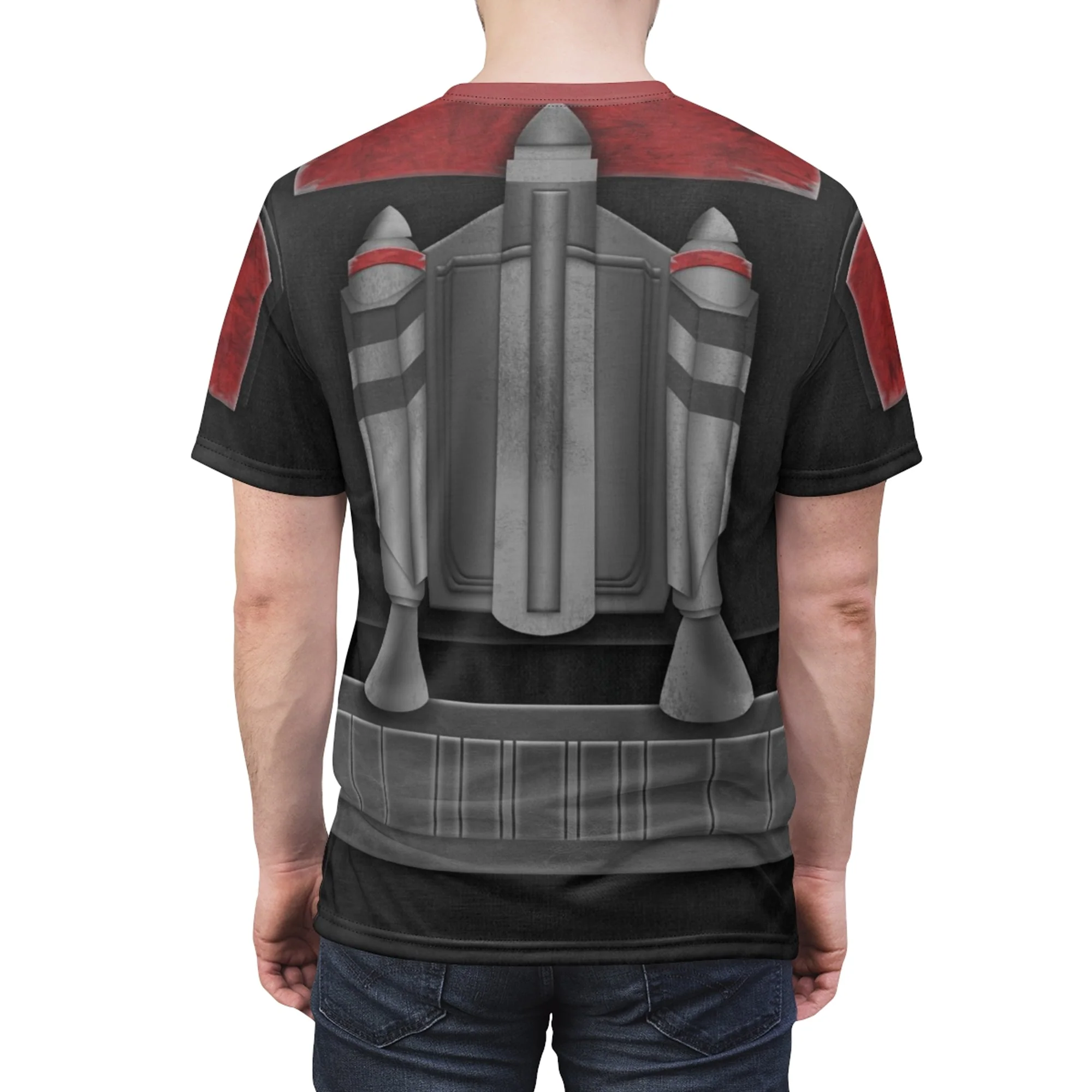 Red Death Watch Mandalorian Costume T-Shirt - Image 2
