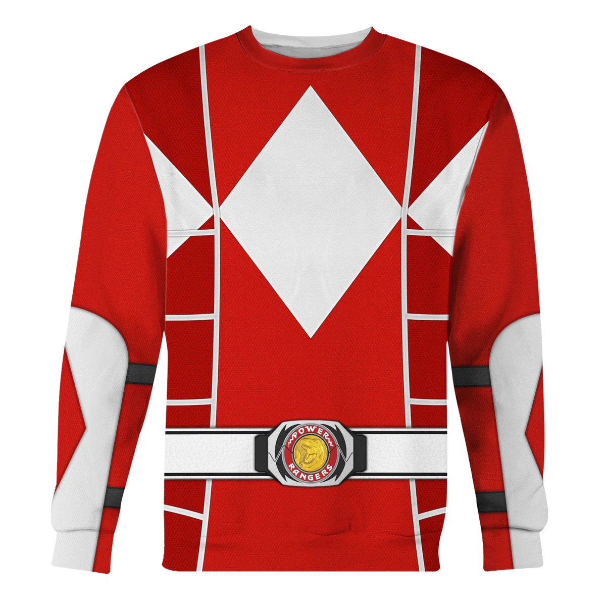 Red Mighty Morphin Power Ranger Cosplay C2 - Hoodie Set, Sweatshirt, Sweatpants | PRHS91 - Image 6
