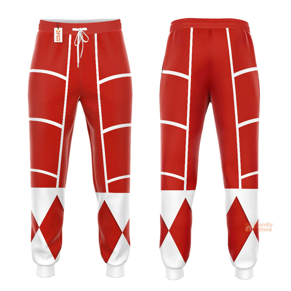 Red Mighty Morphin Power Ranger Cosplay C2 - Hoodie Set, Sweatshirt, Sweatpants | PRHS91 - Image 8