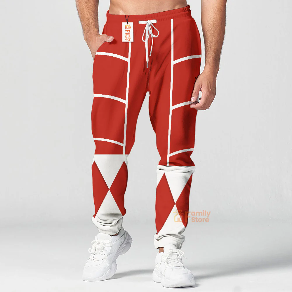 Red Mighty Morphin Power Ranger Cosplay C2 - Hoodie Set, Sweatshirt, Sweatpants | PRHS91 - Image 9