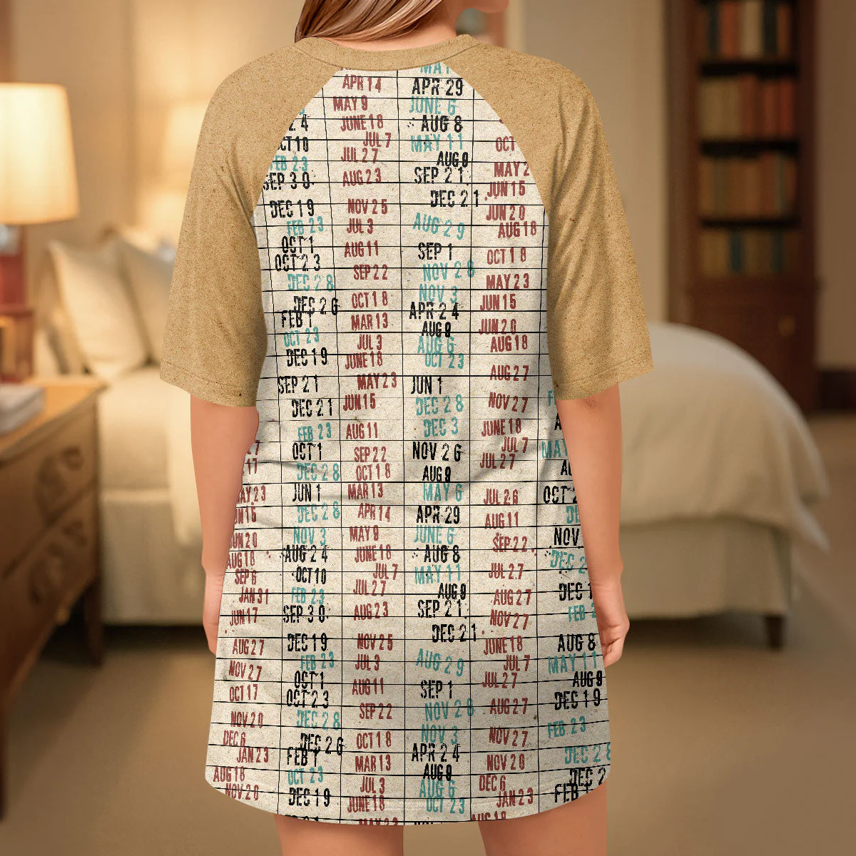 Retro Date Due Card Library Card - Personalized Sleep Tee | CLB1 - Image 4
