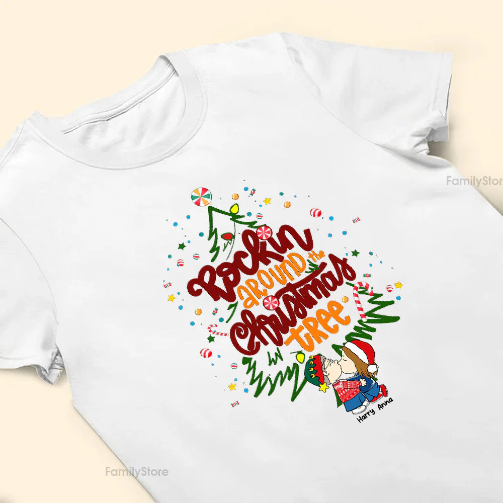 Rockin' Around The Christmas Tree Peanut - Personalized Shirt - Gift For Couple, Husband Wife - CL45 NH96 - Image 3