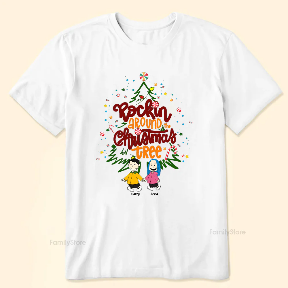Rockin' Around The Christmas Tree Peanut - Personalized Shirt - Gift For Couple, Husband Wife CL48 NH96