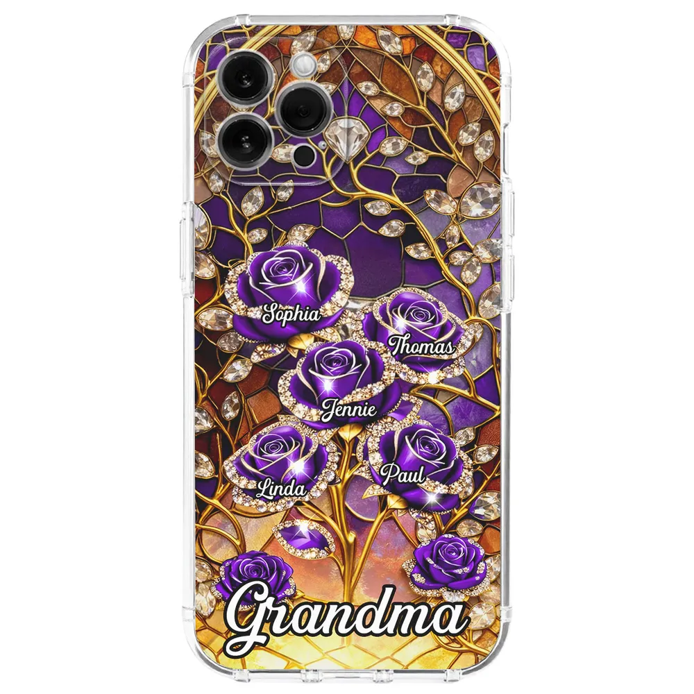 Rose Flower Grandma - Personalized Phone Case - Gift For Mom, Grandma HN02