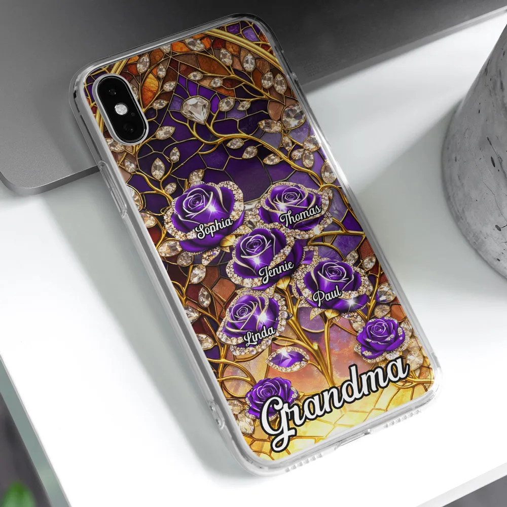 Rose Flower Grandma - Personalized Phone Case - Gift For Mom, Grandma HN02 - Image 3