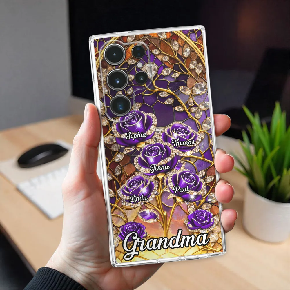 Rose Flower Grandma - Personalized Phone Case - Gift For Mom, Grandma HN02 - Image 4