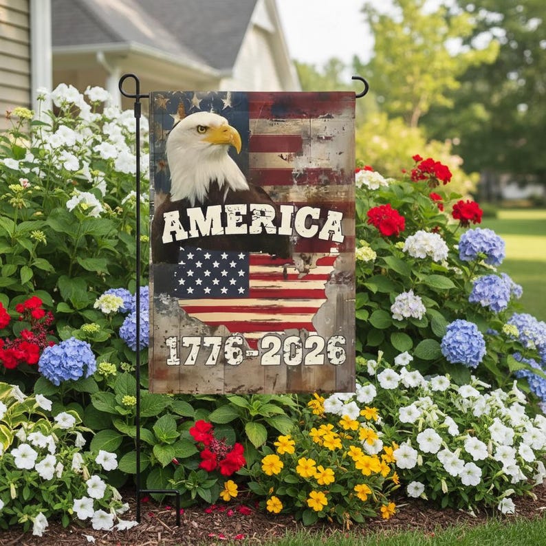 Rustic Americana 250th Anniversary Eagle Flag -  Gift For Patriotic, Veterans | HN02