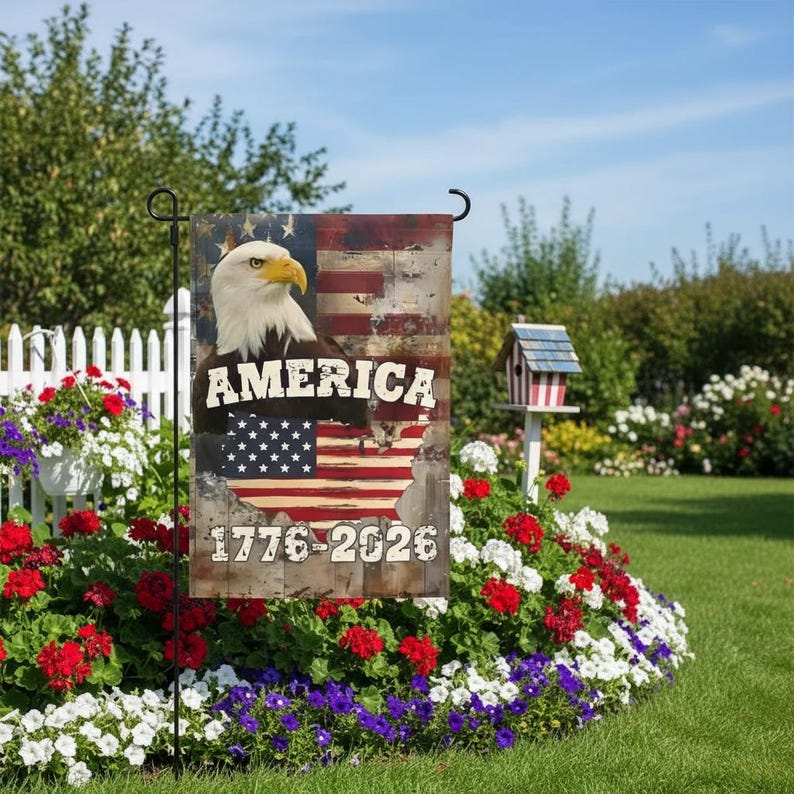 Rustic Americana 250th Anniversary Eagle Flag -  Gift For Patriotic, Veterans | HN02 - Image 2