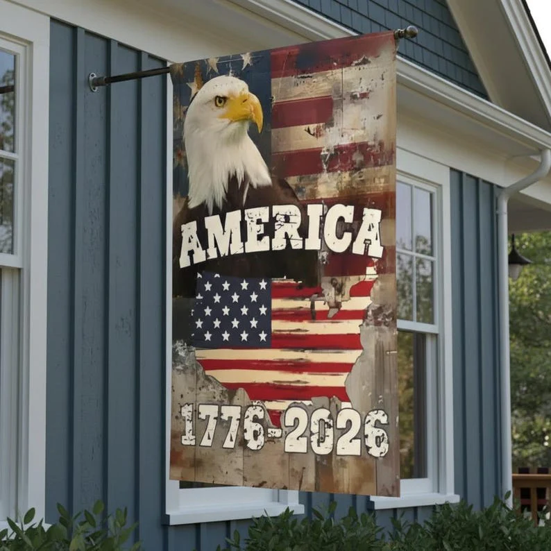 Rustic Americana 250th Anniversary Eagle Flag -  Gift For Patriotic, Veterans | HN02 - Image 3