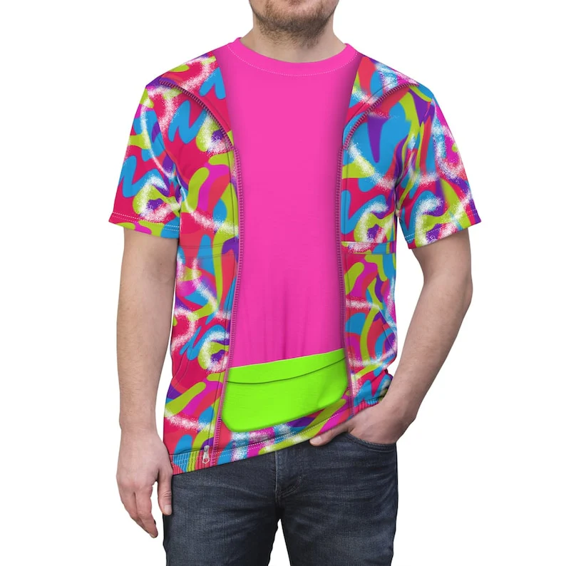 Ryan Neon Skate 80s Workout-Themed Party Halloween T-Shirt - Image 3