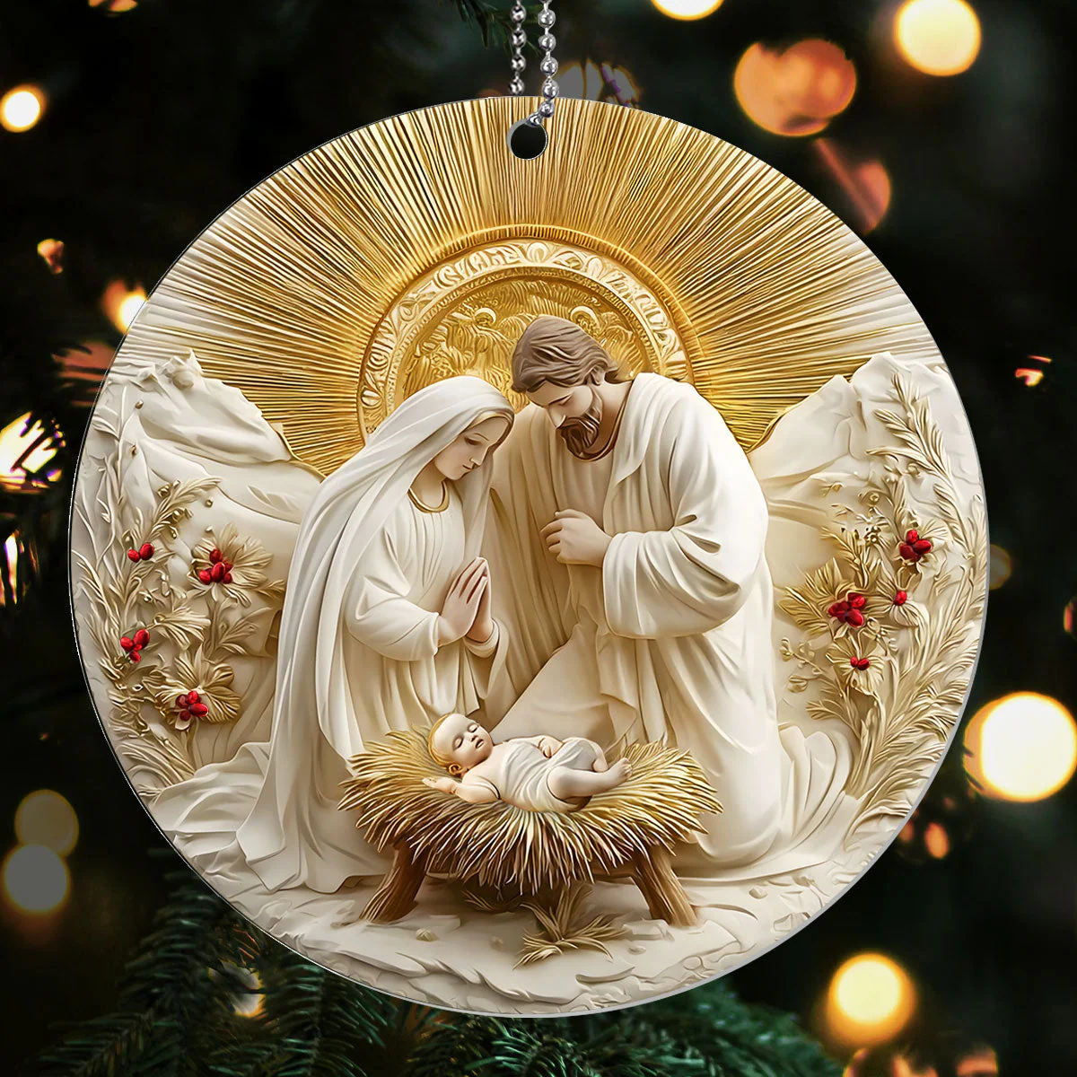 Sacred Nativity Keepsake - 1-Layer Acrylic Ornament - Gift For Christmas, For Family HL128