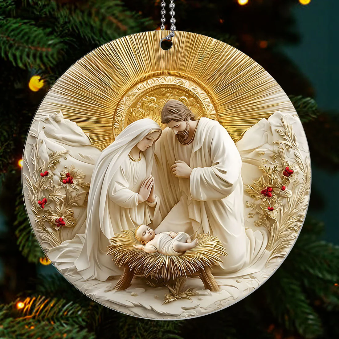 Sacred Nativity Keepsake - 1-Layer Acrylic Ornament - Gift For Christmas, For Family HL128 - Image 4