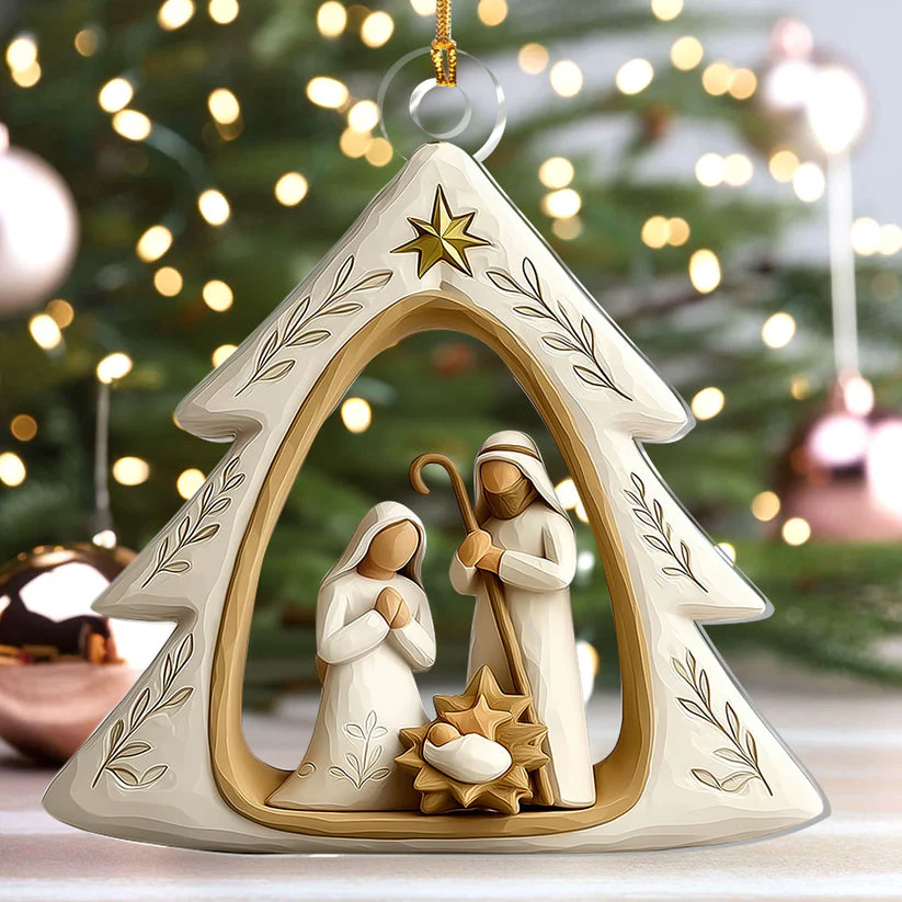 Sacred Night Nativity - 1-Layer Acrylic Ornament - Gift For Family, For Christmas HL128 - Image 3