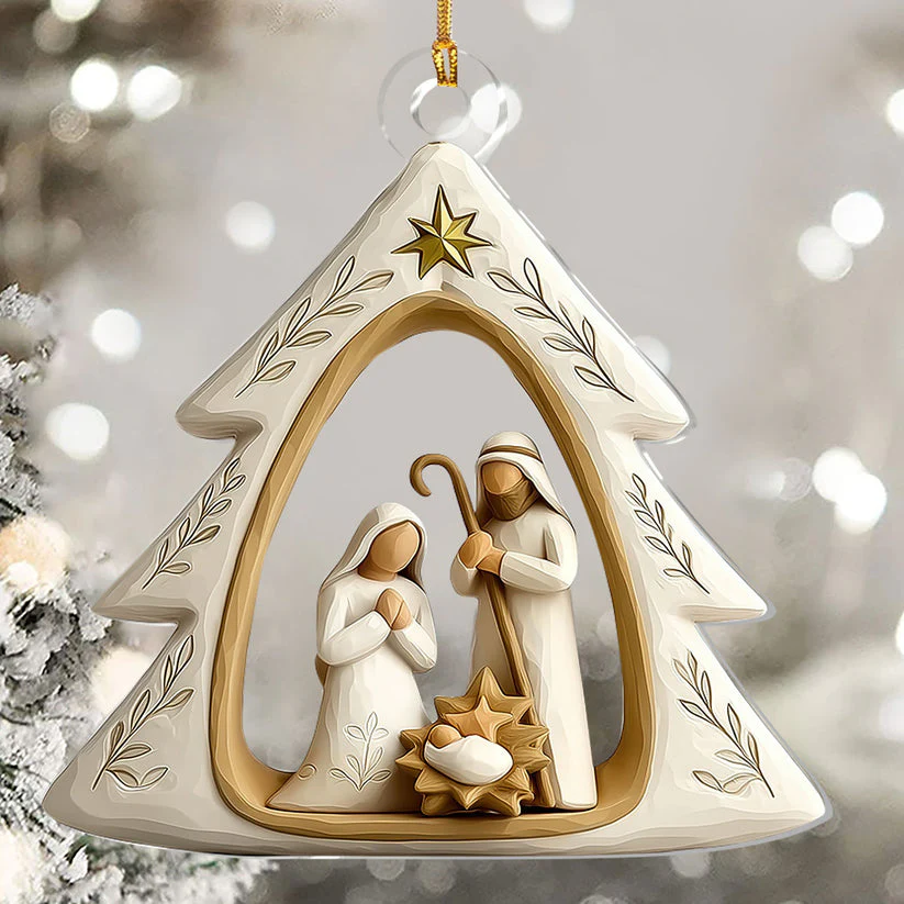Sacred Night Nativity - 1-Layer Acrylic Ornament - Gift For Family, For Christmas HL128 - Image 4