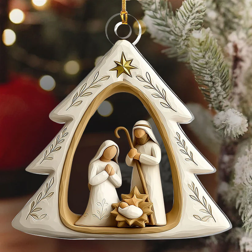 Sacred Night Nativity - 1-Layer Acrylic Ornament - Gift For Family, For Christmas HL128 - Image 5