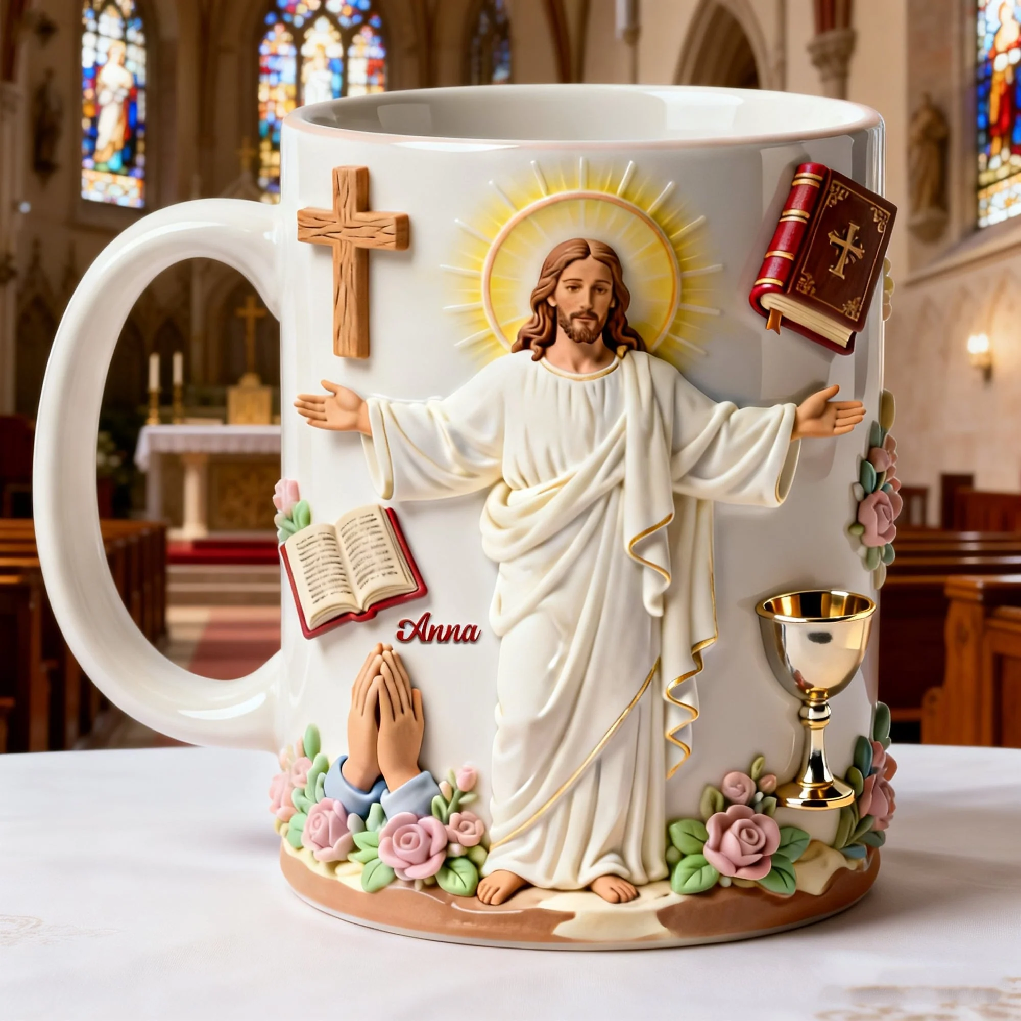Safe In The Arms Of Jesus- Personalized Mug - Gift For Christians HH01