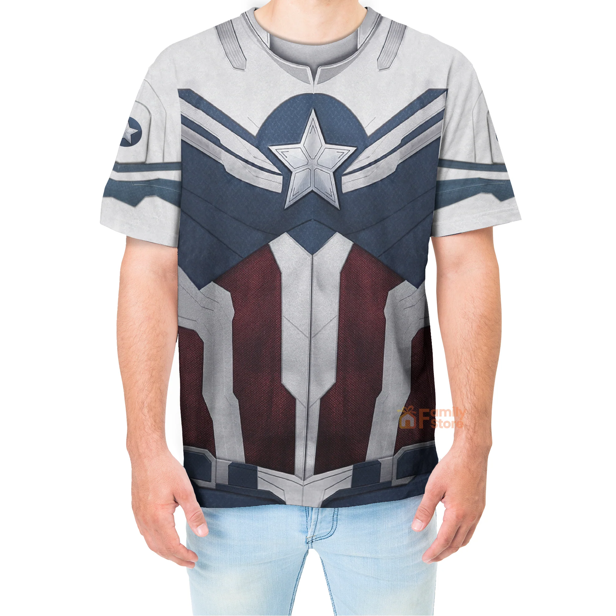 Sam Wilson Captain America T-Shirt 3D For Men & Women - Image 3