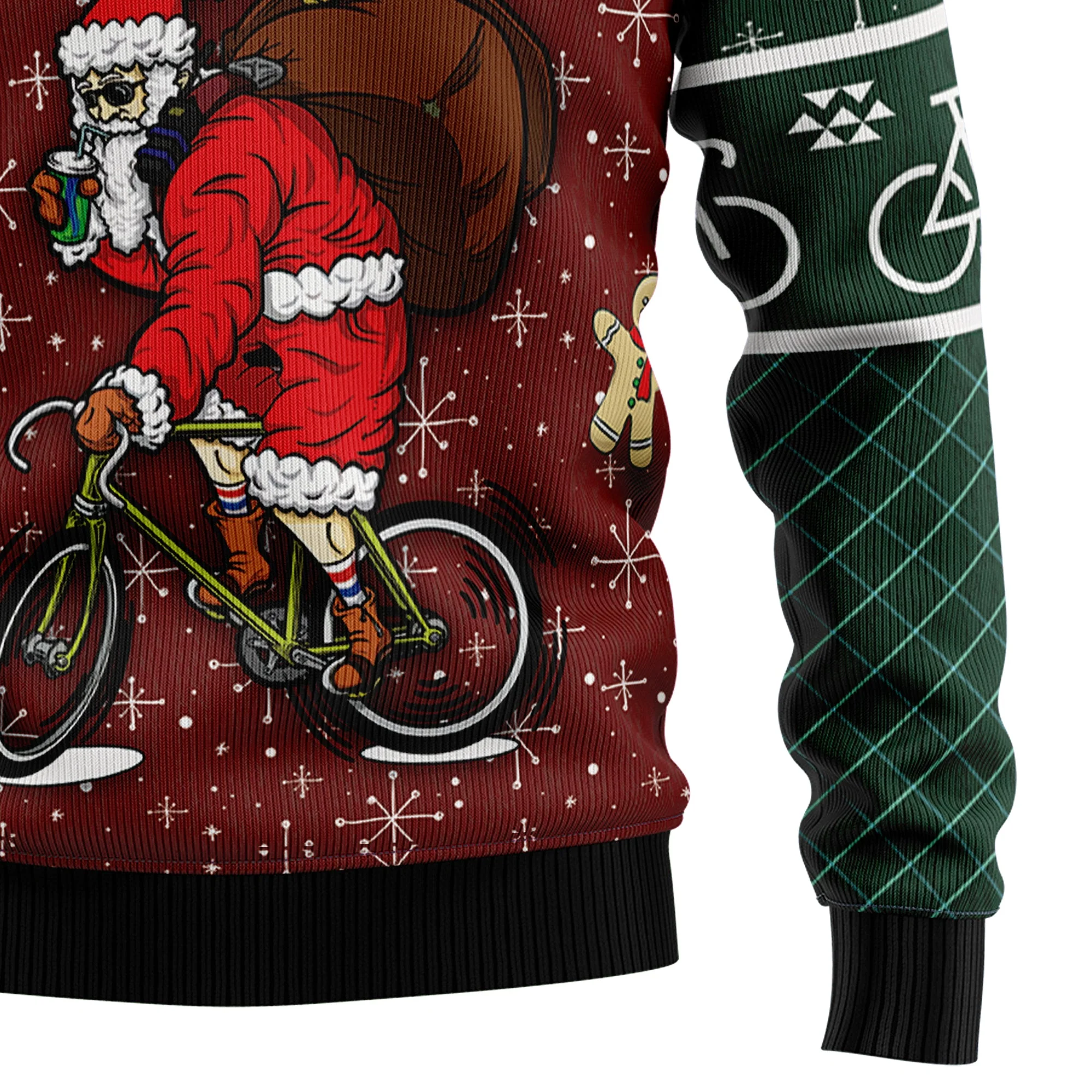 Santa Cycling Ugly Christmas Sweater For Men And Women - Image 4