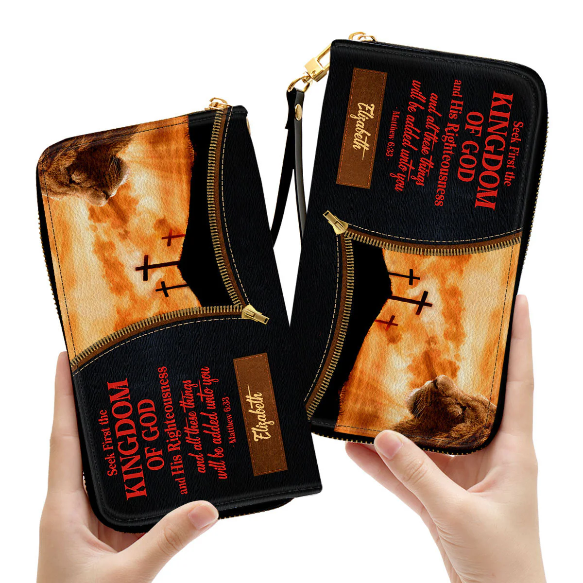 Seek First The Kingdom Of God And His Righteousness - Unique Personalized Leather Long Wallets - AT4081455 - Image 3