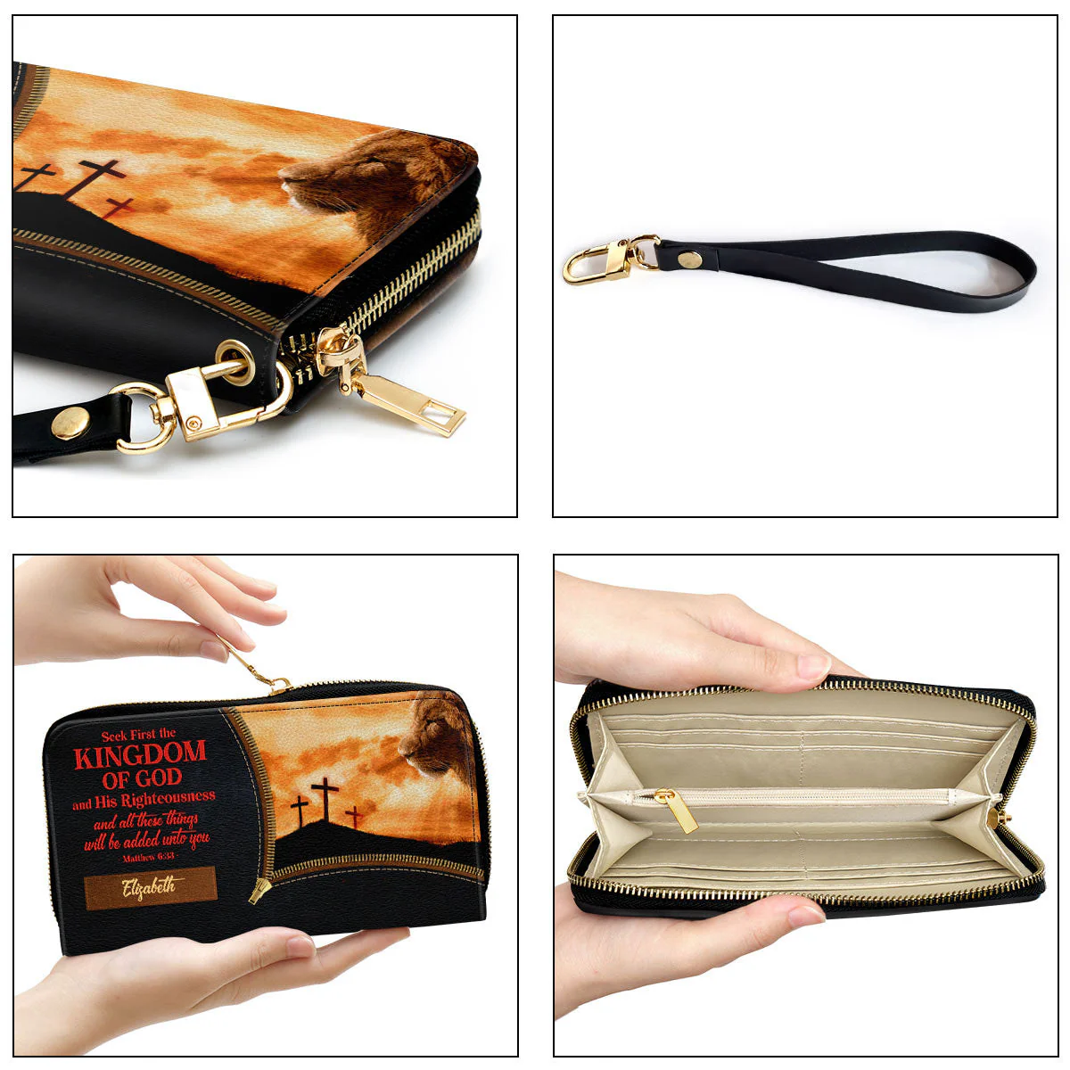 Seek First The Kingdom Of God And His Righteousness - Unique Personalized Leather Long Wallets - AT4081455 - Image 7