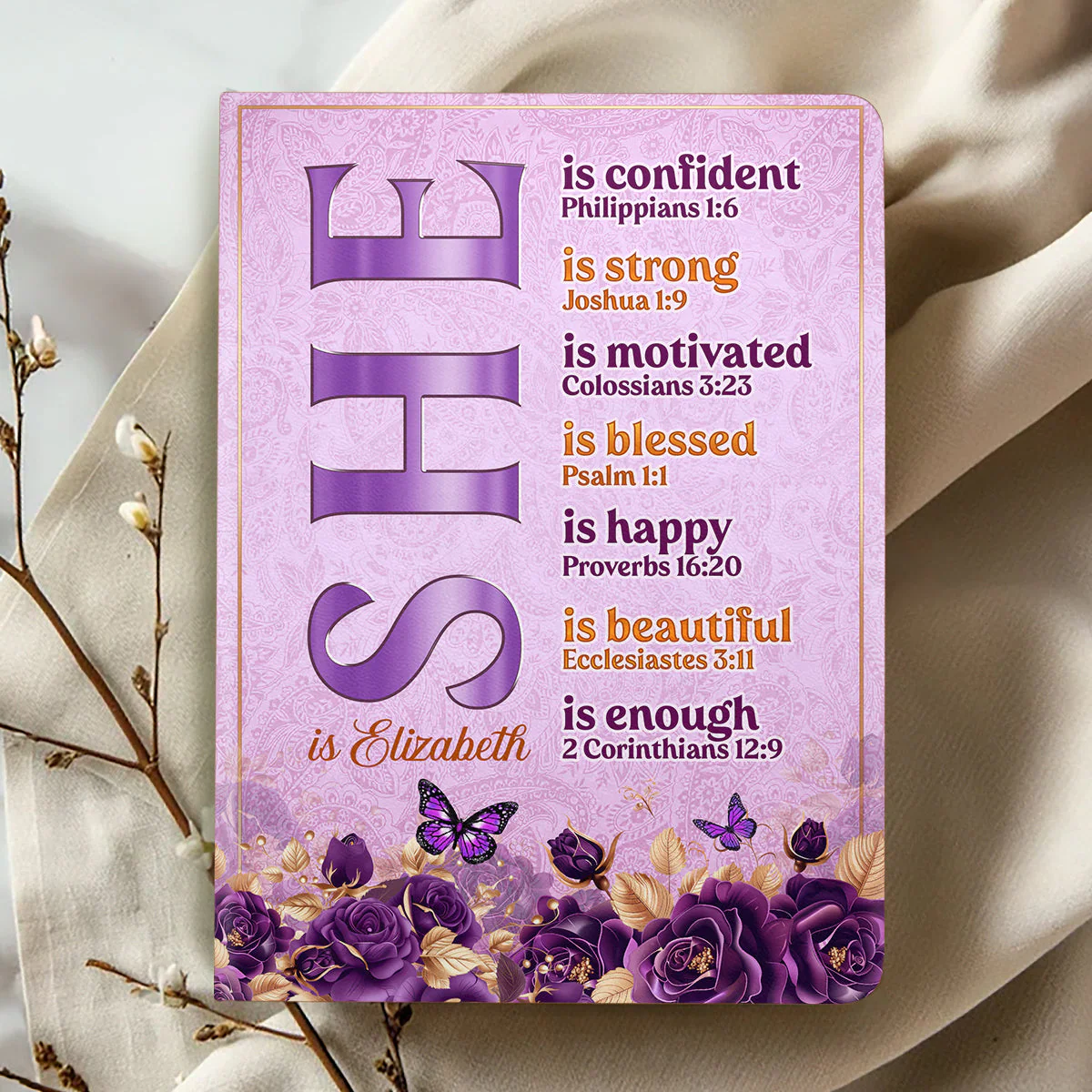 She Is - Personalized Leather Cover Notebook - Gift For Her HL128 - Image 2