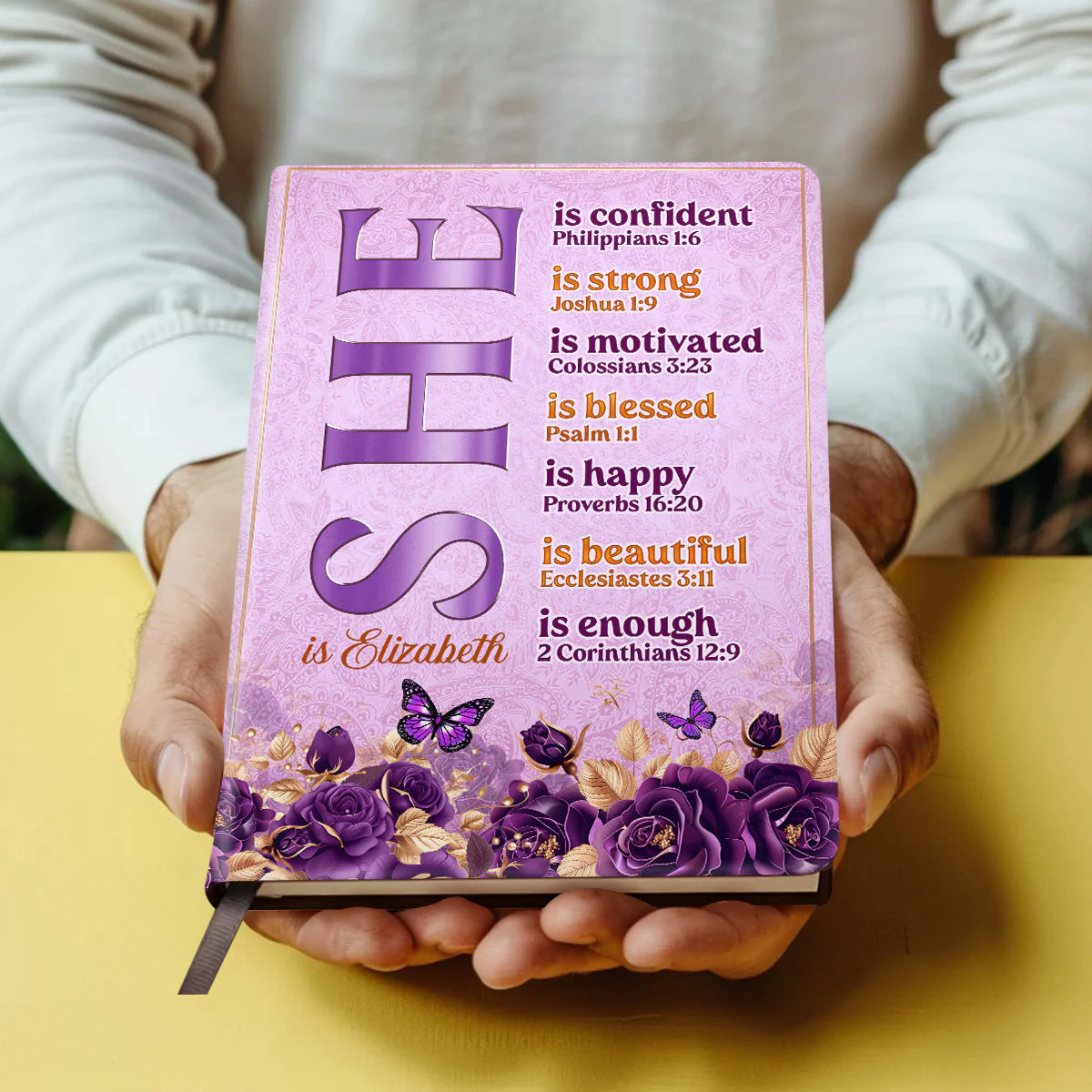 She Is - Personalized Leather Cover Notebook - Gift For Her HL128 - Image 4