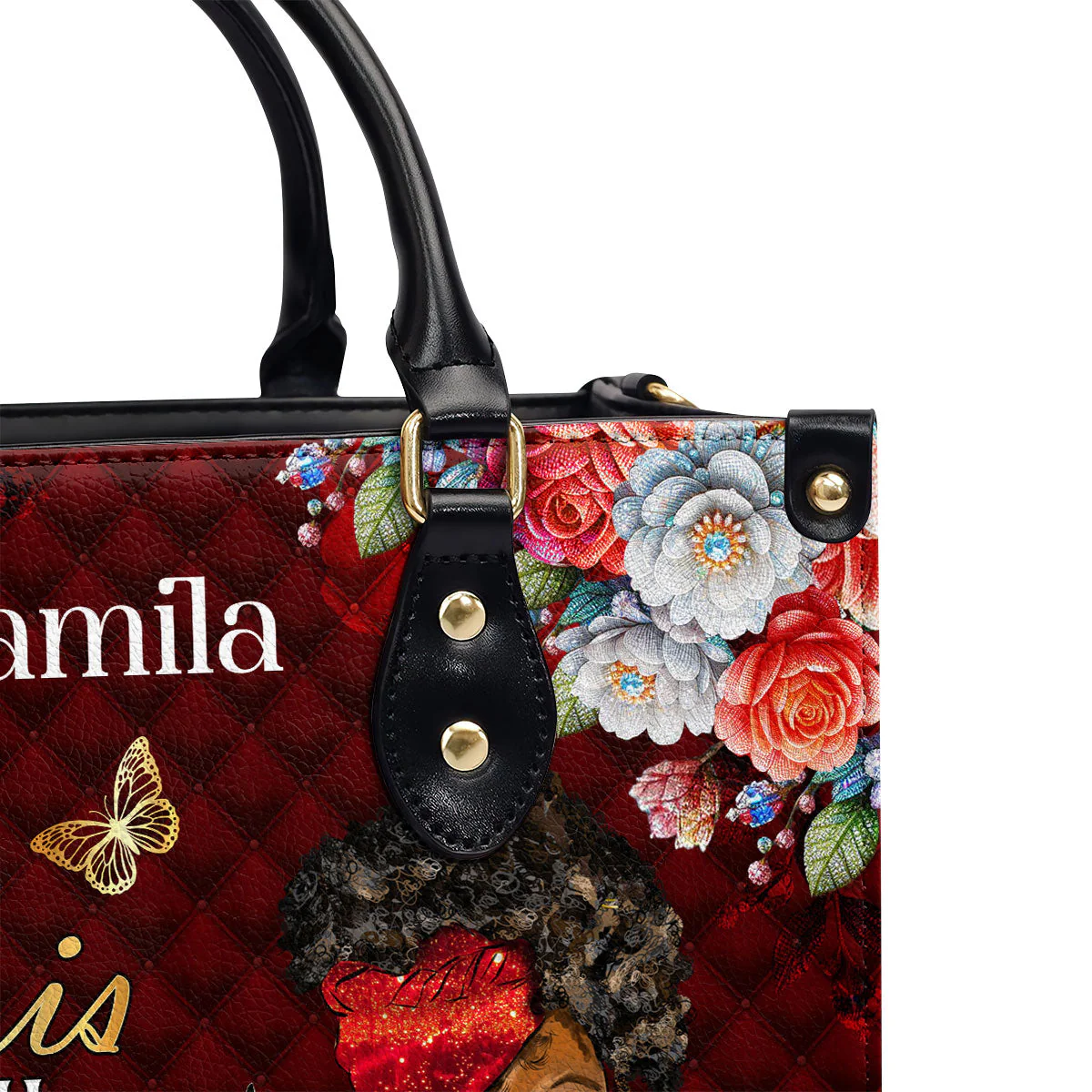 She Is Worth More Than Rubies - Custom Proverbs 31 Leather Handbag - Gift For Her, Black Queen HD95 - Image 6
