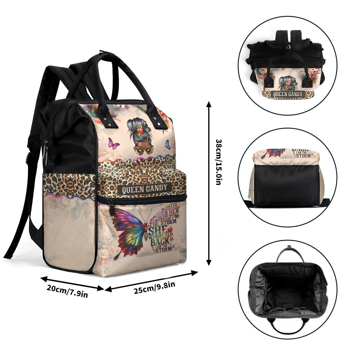 She Whispered Back I Am The Storm - Personalized Duckbilled Backpack - Empowering Gift For Black Women - Image 6