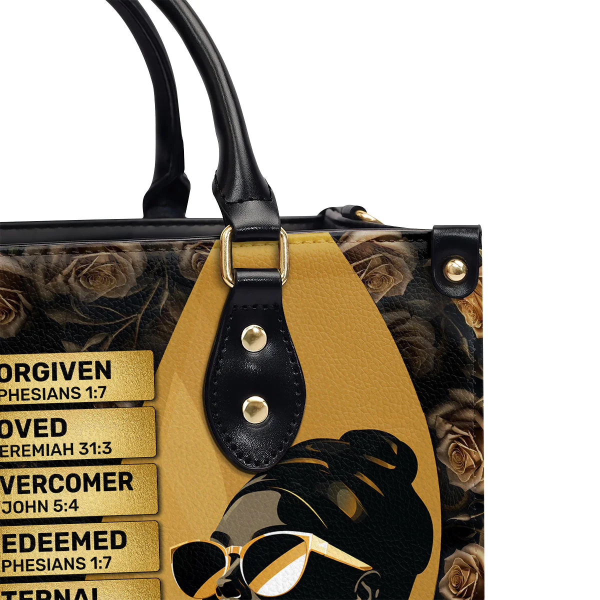 She Who Kneels Before God Can Stand Before Anyone - Personalized Leather Handbag - Image 4