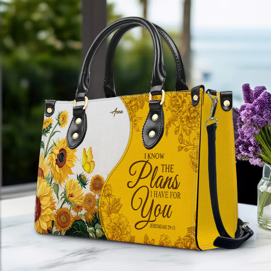She Who Kneels Before God Can Stand Before Anyone - Personalized Leather Handbag HL128 - Image 2