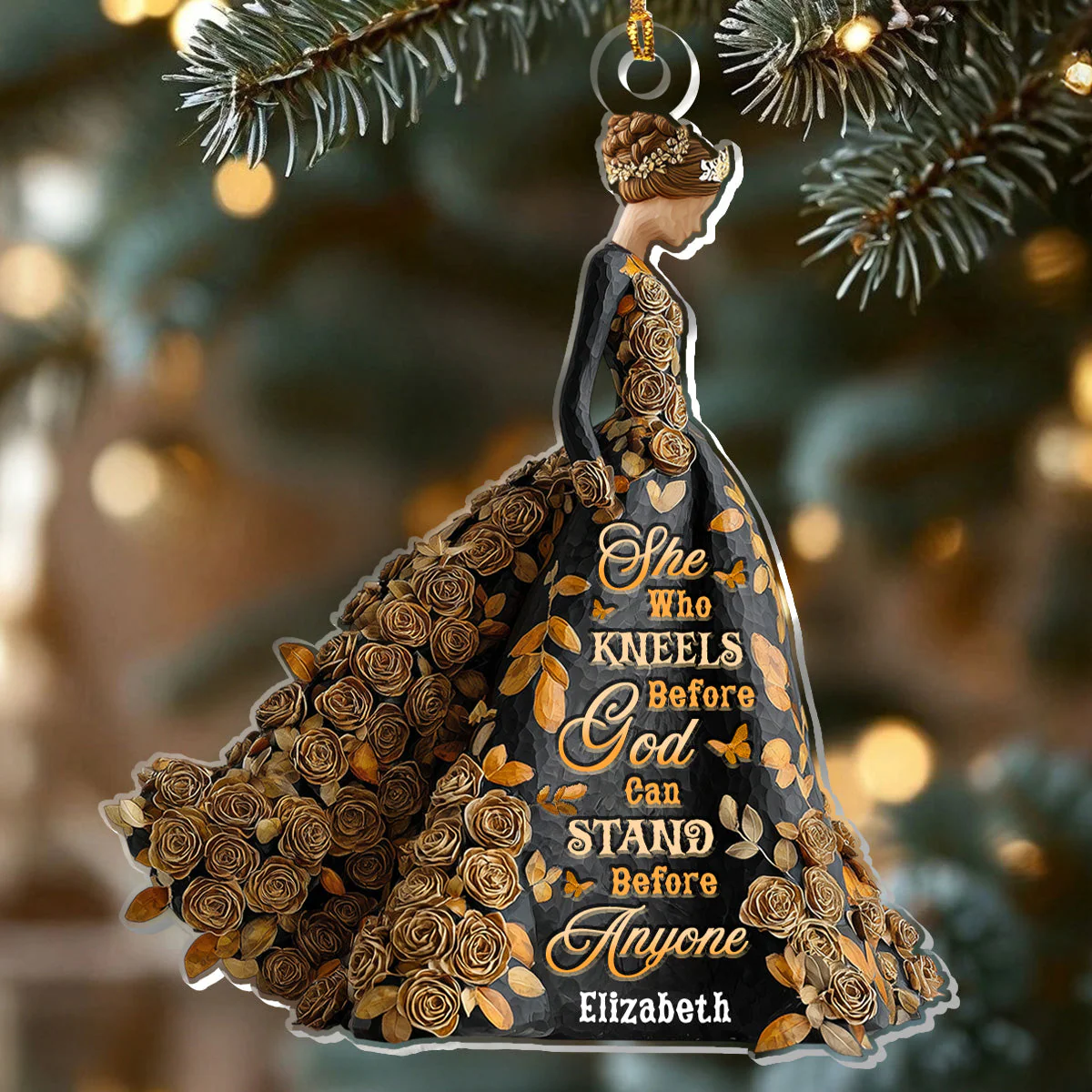 She Who Kneels Before God - Personalized 1-Layer Acrylic Ornament HL128 - Image 6