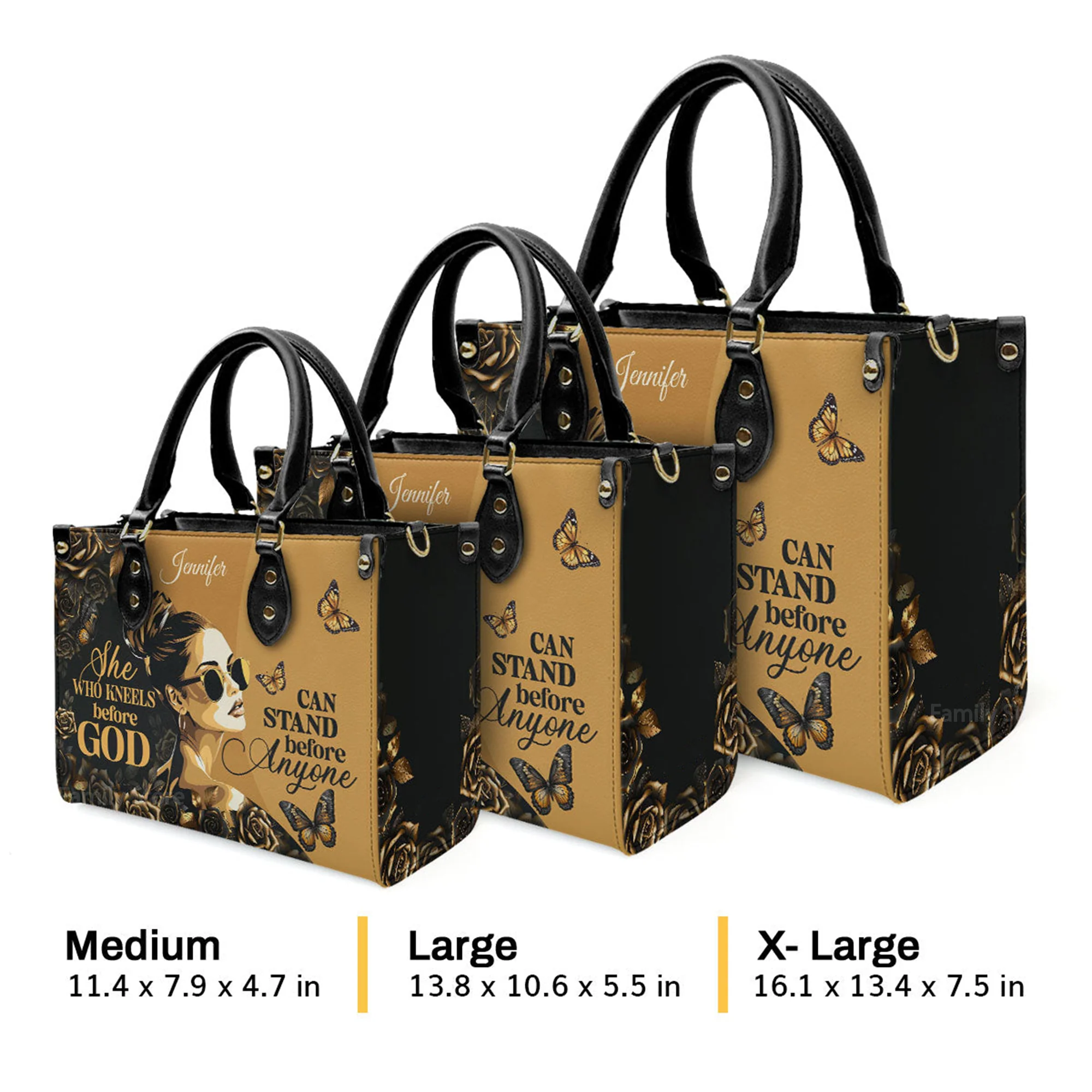 She Who Kneels Before God - Personalized Leather Handbag With Handle - AT4081232 - Image 4