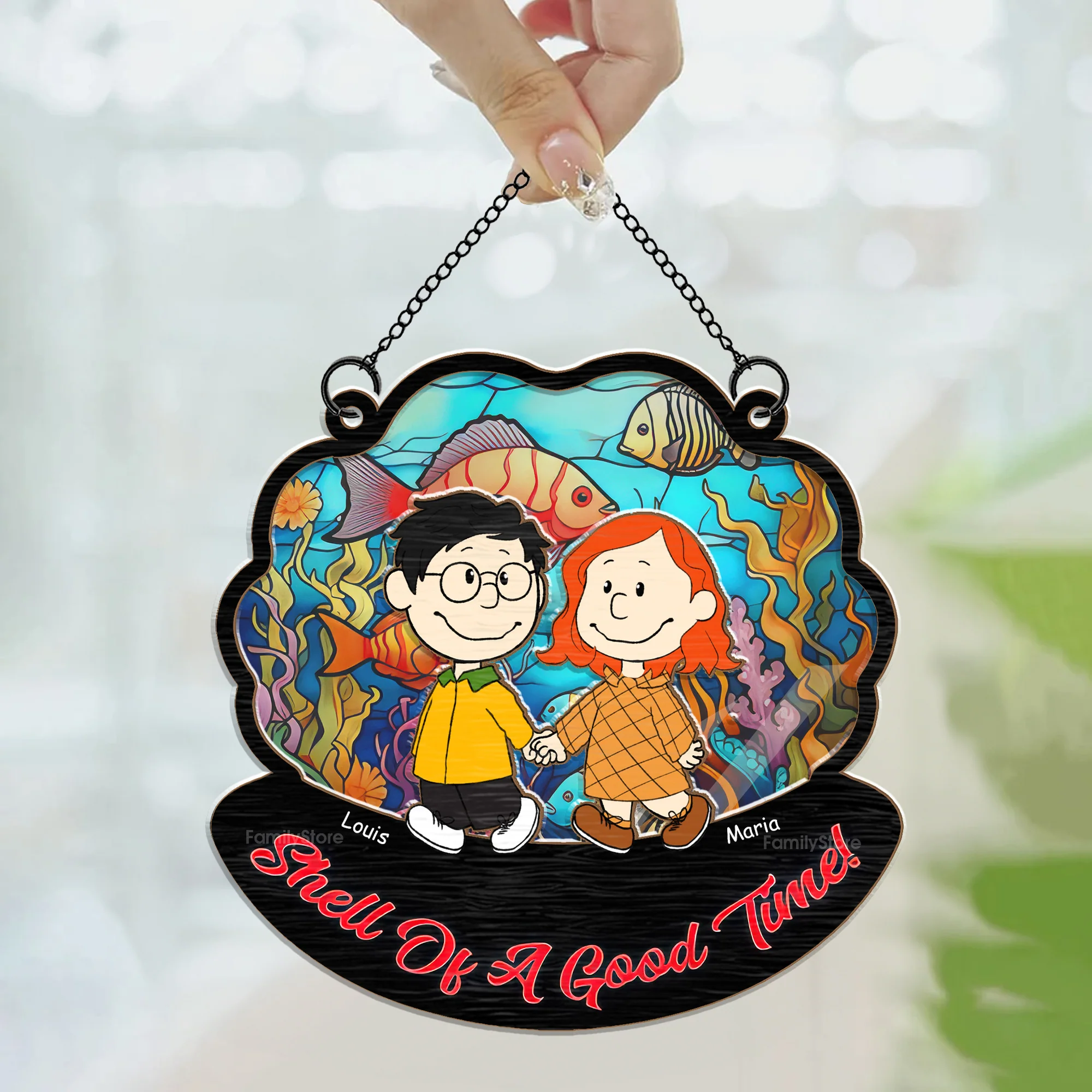 Shell Of A Good Tunel Peanut - Personalized Window Hanging Window Hanging Suncatcher Ornament - Gift For Couple, Husband Wife - CL43 NH96 - Image 3