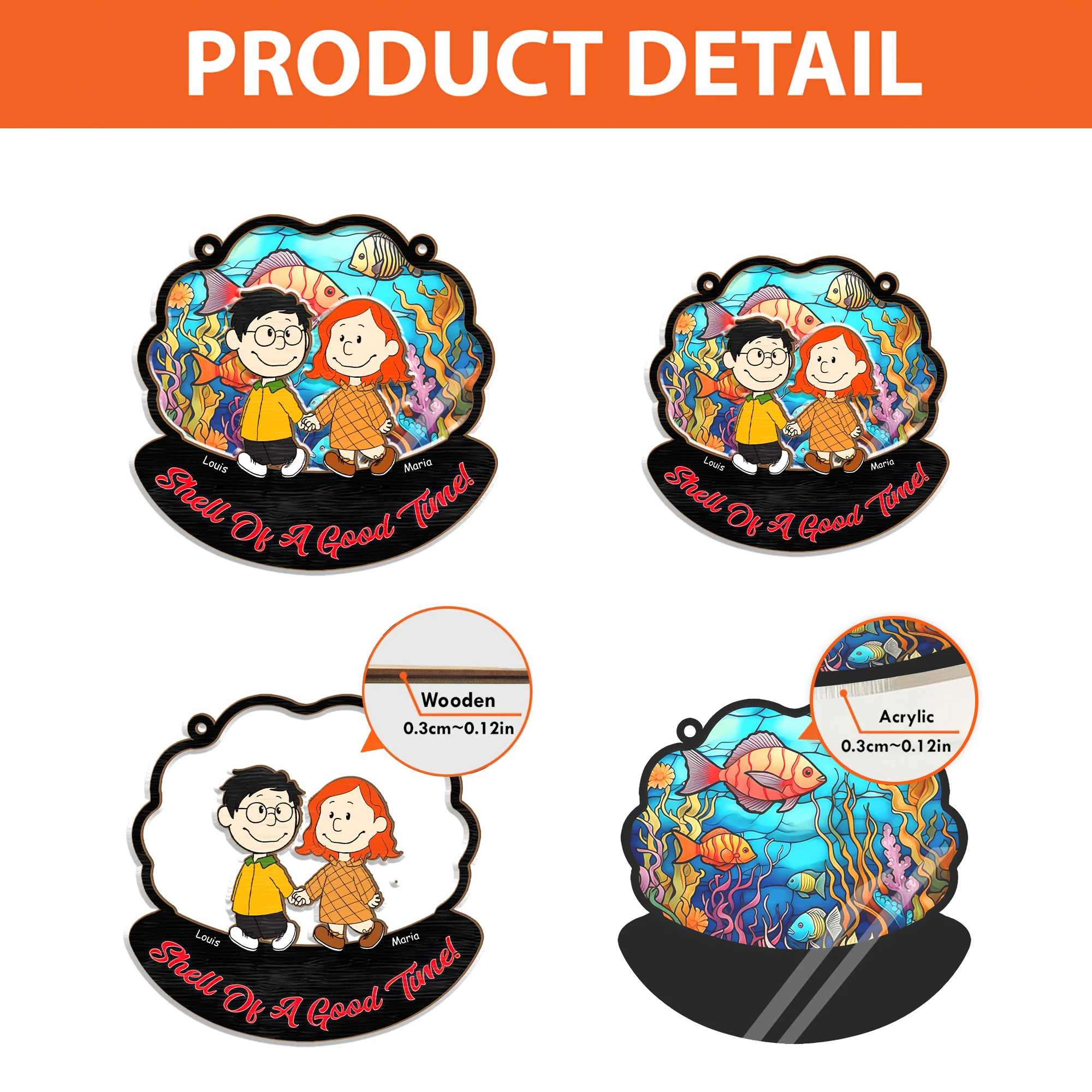 Shell Of A Good Tunel Peanut - Personalized Window Hanging Window Hanging Suncatcher Ornament - Gift For Couple, Husband Wife - CL43 NH96 - Image 4